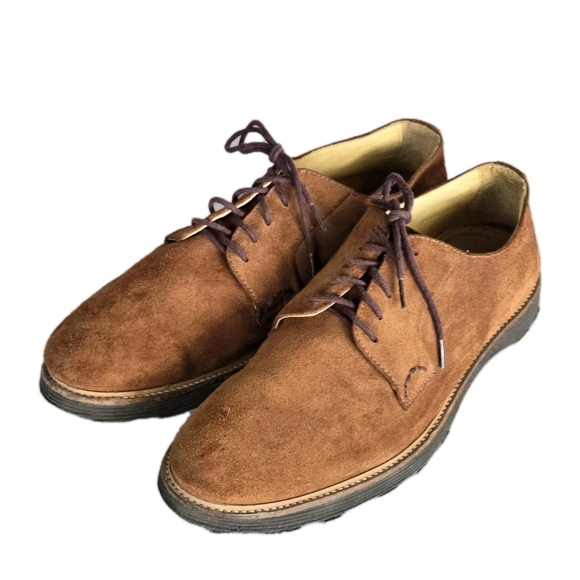 Martin Dingman Men's 11 M Brown Suede Derby Dress Shoes 800381 Leather Lace-Up
